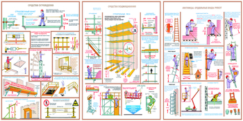 ПС19 безопасность работ на высоте (ламинированная бумага, a2, 3 листа) - Охрана труда на строительных площадках - Плакаты для строительства - Магазин охраны труда Протекторшоп